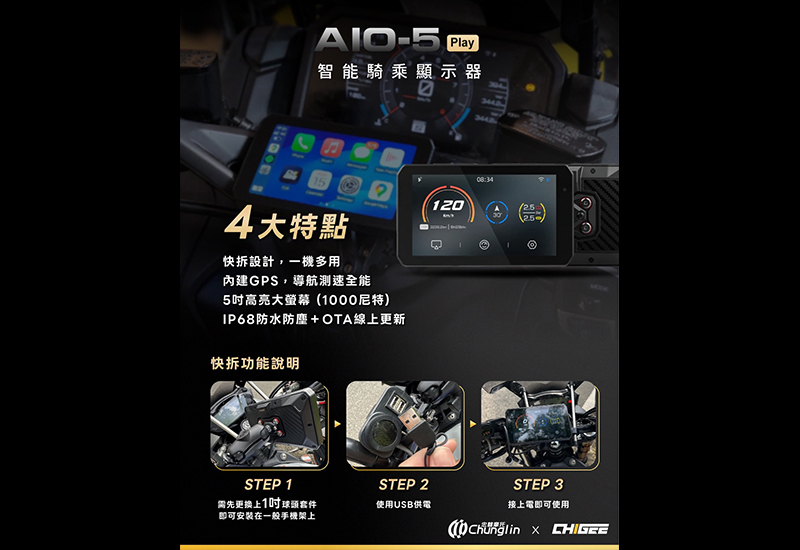Carplay_AIO-5 PLAY 智能騎乘顯示器